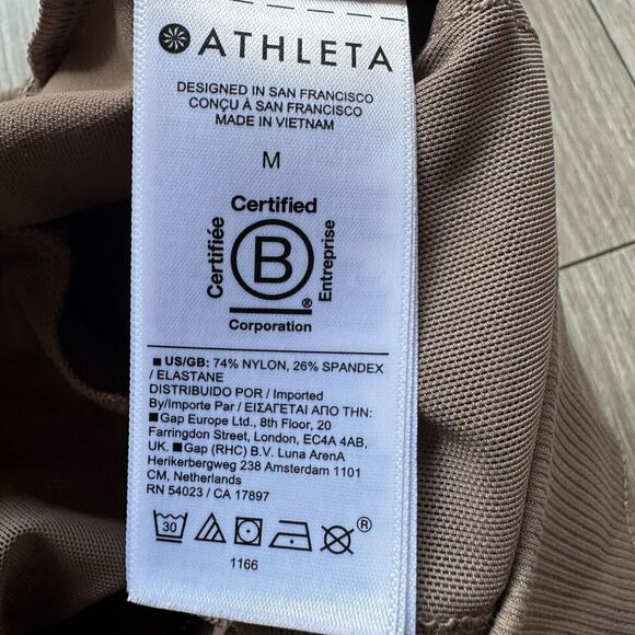 Athleta Pants Womens M Beige Venice Flare Leg Slit Hem High Rise Office Commute - Picture 10 of 14